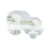 Larah By Borosil Green Lily Opalware Dinner Set, 19 Pieces, White