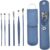 TEMPERIA Ear Wax Cleaner & Removal Tool Kit | Deep Cleaning | Set of 6 Different Spoons & Spiral Tools with Storage Bag | Blue Colour (RW116)