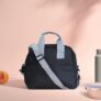 The Earth Store Melange Black Insulated Lunch Bag with Adjustable Shoulder Strap for Women and Men Office | College | School | Picnic Bag | Lunch Box Bags | Travel Tiffin Bag | Polyester