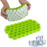 KBS Ice Cube Tray Silicone for Freezer Flexible Shape Honeycomb for Chocolate Cake Maker Mould, Chilled Drinks, Reusable Kitchen Accessories Items (Multi Color)