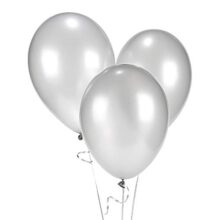 Crackles 50 Pc Silver Metallic Balloons For Party Decorations Birthday, Anniversary, New Year, Christmas Etc