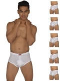 VIP Gold Men Solid White Pure Cotton Briefs (Pack of 6, 100 CM)