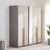 Home Centre | Tiffany | Engineered Wood | 4 Door Swing Wardrobes | Beige | 1 Year Warranty