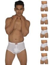 VIP Gold Men Solid White Pure Cotton Briefs (Pack of 6, 100 CM)