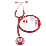 Dr. Tech Classic II SS Stethoscope Heart Beat Monitoring Chest Piece Medical Instrument for Doctors, Nurses (Red)