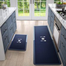 Status Contract Set Of Runner & Mat Kitchen Decor | Anti-Skid Rubber Kitchen Floor Mat | Napa Skin Super Absorbent Non Slip Mat – Floor Rug | Waterproof Kitchen Mat | (Grey) (Rr-120X40,Dm-38X58 Cm)