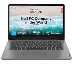 Lenovo Ideapad 3 12Th Gen Intel Core I3-1215U 14 Inch (35.5Cm) Fhd Thin & Light Laptop (8Gb/512Gb Ssd/Win 11/Office 2021/1 Year Warranty/3Months Game Pass/Arctic Grey/1.43Kg), 82Rj00Fuin