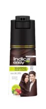 Indica Easy Do-It-Yourself Hair Color Shampoo Pump Pack With 5 Herbal Extracts And 100% Ammonia Free, Long Lasting Formula, 180 Ml – Natural Brown Colour (Gloves Included)