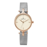 Daniel Klein Analog Silver Round Dial Rose Gold Case Silver Mesh Strap Water-Resistant Wrist Watch for Women Girls, Ladies DK11914-2