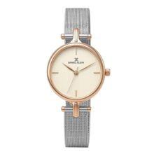 Daniel Klein Analog Silver Round Dial Rose Gold Case Silver Mesh Strap Water-Resistant Wrist Watch for Women Girls, Ladies DK11914-2