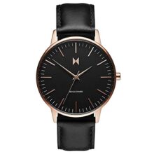 MVMT Boulevard Qtz Basic Slim Black Round Dial Women’s Watch | Black Leather Material | Strap Watch – D-mb01-rgbl