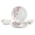 CELLO Red Swirl Imperial Series Opalware Dinner Set of 10 Pieces for Family of 4 | Bone-Ash Free & Leadfree Opal Glass, Microwave & Dishwasher Safe Plates & Bowls Crockery Set for Dining & Gifting