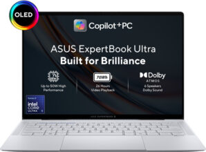 ASUS ExpertBook Ultra Copilot+ PC Intel Core Ultra 5 Series 3 325H – (16 GB/512 GB SSD/Windows 11 Home) B9406CAA-TG1334WS Thin and Light Laptop(14 inch, Morn Grey, 0.99 kg, With MS Office)