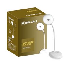 Bajaj Softlite Led Multi-Cct 3 In 1 Color Modes Table Lamp | 360 Degree Rotating Head | Feather Touch Operation | 1 Year – Warranty | Upto 4 Hours Backup Time (Pack Of 1, White)