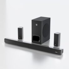 Govo Gosurround 945 Pro Home Theatre Soundbar, 260W, 5.1 Channel, with Subwoofer and Satellite Speakers, Bluetooth 5.3, HDMI ARC, AUX, USB (Platinum Black)