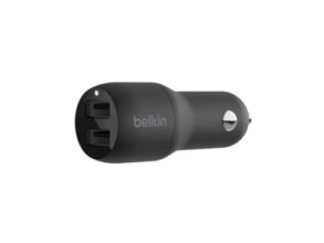 Belkin 24W Dual USB-A Fast Charge Car Charger Adapter. with 12W Pd from Each USB-A Ports Quick Charge All Compatible Devices (Mobiles, Tablets, Speakers and More), Black