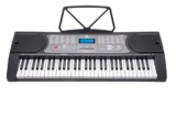 Audio Array AK-61 Pro 61-Key Portable Electronic Keyboard with LCD Display, Built-in Speakers, Mic Input & Included Mics, 255 Timbres, 512 Rhythms, Battery & Adapter Powered