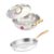 Amazon Brand – Solimo 2 PCS Premium Triply Stainless Steel Cookware Set (Kadai 22cm(1.8L) & Frypan 22cm with common lid) |Gas & Induction Compatible | Dishwasher Safe | Elegant Golden Handles | BIS Certified