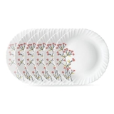Larah By Borosil Red Bud 6 Pcs Opalware Plate Set (Dia – 10 Inch), White