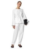 Marks & Spencer Linen Rich Tie Detail Blouse White