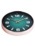 Nautica Modern Wall Clock For Hall With Quartz Silent Sweep Technology | 1Pc – 12 Inch(Abs) | Wall Clock For Bed Room, Home, Office, Kitchen & Living Room | Glossy Rim- Teal/Rose Gold