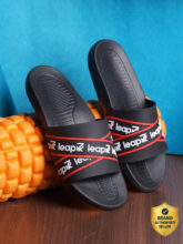 LIBERTY Men Leap7X by Liberty OTTO Black Slippers Slides(Black , 8)