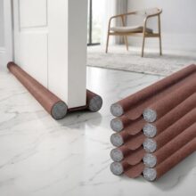 BTfash Door Draft Stopper PVC Size 39Inch | Under Door Dust & Noise Blocker | Cold & Heat Insulation Strip | Door Gap Sealer for Home Doors & Windows | Easy Install | Brown | Pack of 5
