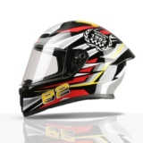Tvs Racing Titan Series Full Face Helmet For Men | Premium Bike Helmets With Abs Shell, Uv Paint | Quick Release System | Aerodynamic Design | Dot & Isi Certified (Red, M)