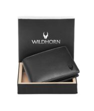Wildhorn Wallet For Men Leather Original, Mens Wallet, Leather Wallets For Men Stylish, Bi-Fold Wallets For Man, 9 Card Slots, Secret Card Slots, Coin Pocket, Gift For Mens (Black)