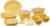 SignoraWare BPA Free Plastic Square Dinner Set | Microwave Safe | Unbreakable & Lightweight | Odor-Free | Great for Parties & Gatherings | Ideal for Regular Home Meals (Set of 32 pcs | Yellow)
