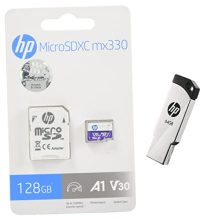 Hp Micro Sd Card 128Gb With Adapter A1 U3 V30 (Purple), (Hfud128-Mx330) & V236W Usb 2.0 64Gb Pen Drive, Metal