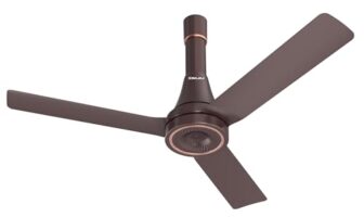 Bajaj Airlark 1200Mm Ceiling Fans For Home | Bee Star Rated | Super 5 Tuff Technology | Telescopic Seamless Canopy | High Air Delivery | 5-Yr Warranty 【Chocolate Brown】