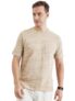 Pivl Men’s Summer Round Neck Half Sleeves self Design t Shirt_Camel_M