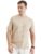 Pivl Men’s Summer Round Neck Half Sleeves self Design t Shirt_Camel_M