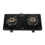 Havells GEOSLIM Gas stove |2 Heavy Duty Forged Brass Burner|6 mm Toughened Glass|Premium Valves|Removable Drip Tray|Soft Touch Knobs|5 year Warranty on Burners, Glass & Valves by Havells (Black)