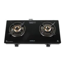 Havells GEOSLIM Gas stove |2 Heavy Duty Forged Brass Burner|6 mm Toughened Glass|Premium Valves|Removable Drip Tray|Soft Touch Knobs|5 year Warranty on Burners, Glass & Valves by Havells (Black)