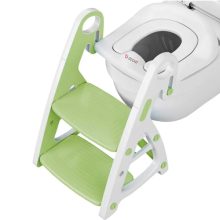 Gocart With G Logo Baby Toilet Seat 2 In 1 With Step Stool, Triangle Stand, Children’S Pu Padded Toilet Seat With Stairs (Green)