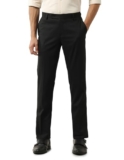 Arrow Men’S Checked Tapered Fit Trousers (Araeotr1922_Black_32)