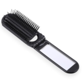 TEMPERIA Foldable Pocket Hair Comb with Built-In Mirror for Women | Compact Folding Comb for Travel, Purse & On-the-Go Grooming | Portable & Easy to Carry (CB582)