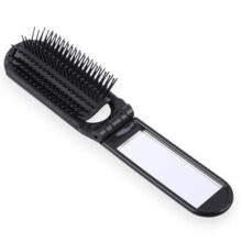 TEMPERIA Foldable Pocket Hair Comb with Built-In Mirror for Women | Compact Folding Comb for Travel, Purse & On-the-Go Grooming | Portable & Easy to Carry (CB582)