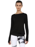 Ap’pulse Women’s Solid Slim Fit T-Shirt (AP-WN-RN-LS-THUMBOPEN-406_Black Small)