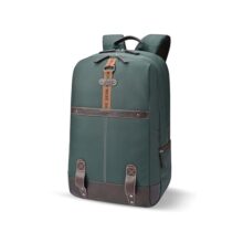 Gear Classic 4 19″/31L Anti Theft Faux Leather Medium Water Resistant Laptop Backpack/Casual Backpack/Daypack/Travel Backpack/College Bag For Men/Women(Green-Brown)