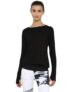 Ap’pulse Women’s Solid Slim Fit T-Shirt (AP-WN-RN-LS-THUMBOPEN-406_Black Small)
