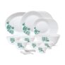 Borosil Larah – Tiara Series, Floral Woodstock, 33 Pcs, Opalware Dinner Set, White