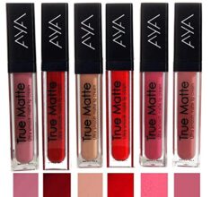 AYA True Matte Liquid Lipstick, Ultra Smooth Matte Lip Cream, Set of 6 | Smooth Lip Color, Weightless Finish Intense Color Payoff | Silky Matte Finish | Long Lasting Matte Finish | Matte Lipstick Liquid