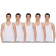 CoBlue by Rupa Men’s Solid Regular Fit Premium Vest (CBRRNFL80CMP5_White Small Pack of 5)