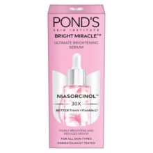 Pond’S Bright Miracle Ultimate Brightening Serum With Niasorcinol | 30X Better Than Vitamin C | For Visibly Brighter, Spot-Free Skin In 1 Week | Lightweight & Fast Absorbing | 15Ml