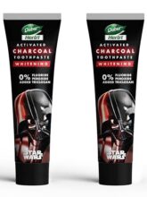 Dabur Herb’L Activated Charcoal & Mint Toothpaste – Star Wars Pack (Black Gel)- 240G (120Gx2) Combo Pack | For Whitening | Fluoride Free Toothpaste | Fights Plaque & Extrinsic Stains