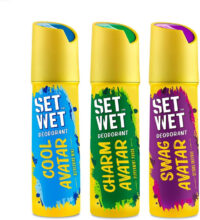 SET WET Deodorant Spray Perfume Cool, Charm & Swag Avatar for men, 3x150ml Body Spray  –  For Men & Women(450 ml, Pack of 3)
