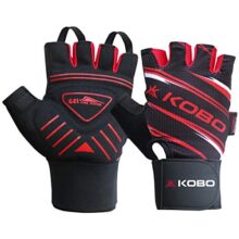 Kobo WTG-37 Gym Gloves for Weight Lifting Exercise & Fitness with Anti Slip Grip and Wrist Support (Medium)
